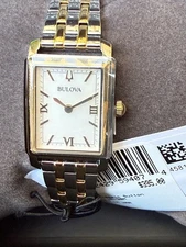 Bulova Sutton Ladies Two-Tone Stainless Steel Watch 98L308 Dial SS Bracelet