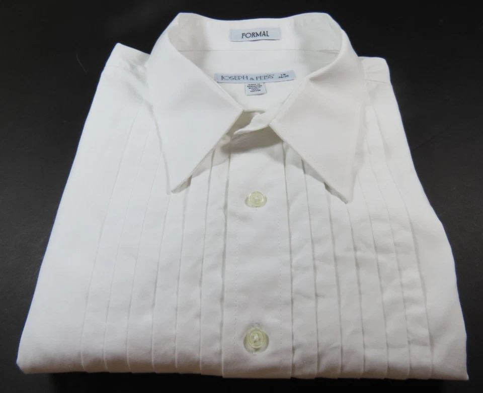 Joseph Feiss Formal Tuxedo Shirt Mens Pure Cotton White Pleated 18x34/35 XXL 2XL - Image 4 of 4