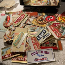 WORLDWIDE-WHOLESALE LOT OF 15 OLD ANTIQUE CIGAR LABELS-RANDOM- VINTAGE