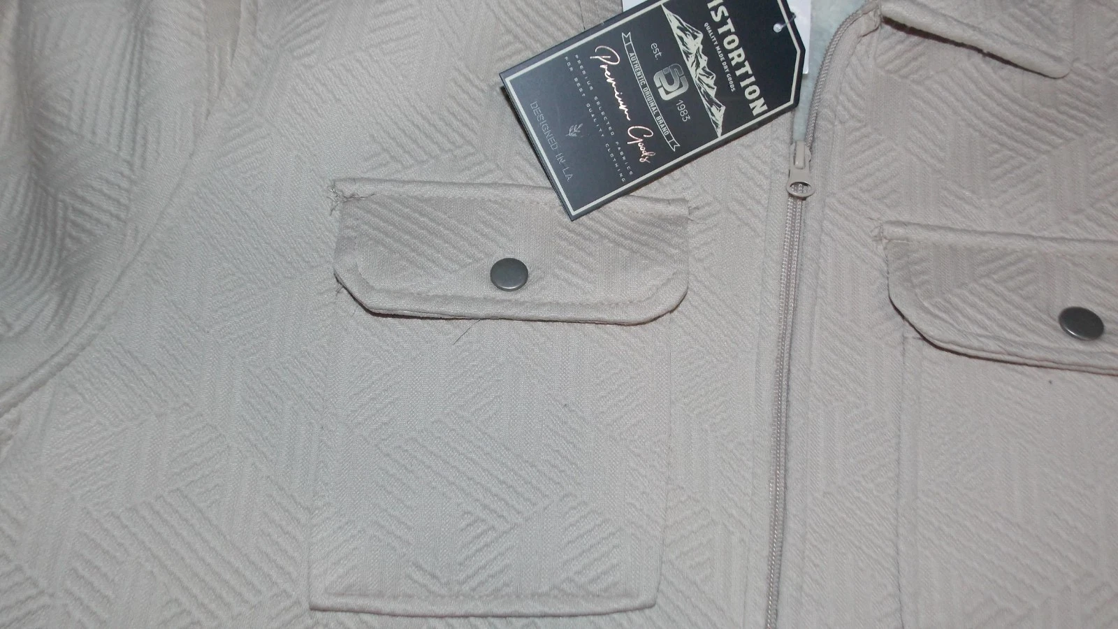 Distortion Mens Large Ivory Jacket Faux Fur Sherpa Fleece Lined NWT New - product detail image 5