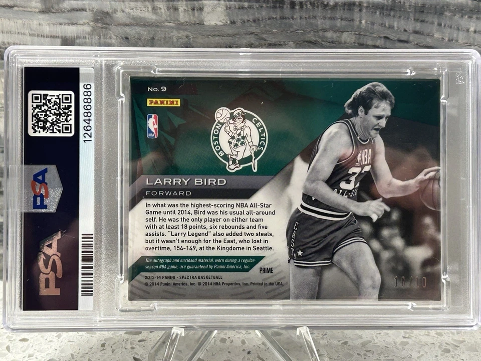 1/10 2013-14 Panini Spectra Larry Bird #9 All-Stars Patch. Player Worn! Auto 10! - Image 2 of 2