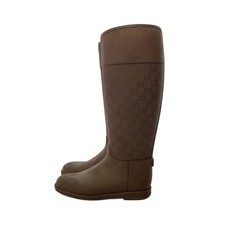 Stivali Gucci tacco GG gomma marrone EU36/US6 121498c