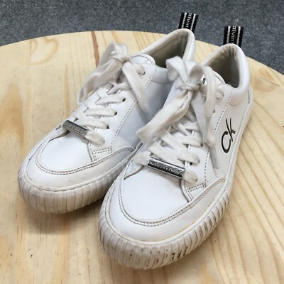 Calvin Klein Shoes Womens 6.5M Lariss Casual Sneakers White Faux