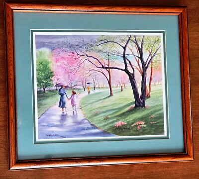 Walking in the Rain... Christy Andres Artwork Framed