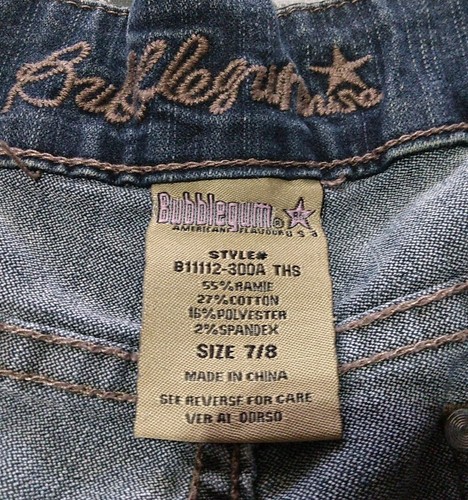 Bubblegum USA Girls Stretch Denim Skinny Jeans Patterned Pockets Size 7/8 - Picture 8 of 10