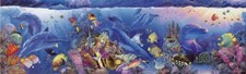 Ceramic Backsplash Tile Mural Dolphin Whale - Beyond the Reef II Panoramic