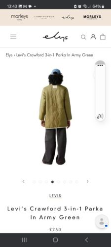 Levi's Crawford 3-in-1 Parka Coat in size XS sold out in Most Shops in the U.K - Picture 6 of 24