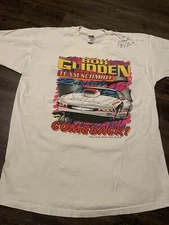Vintage Drag Racing Ford Bob Glidden White Graphic T-Shirt Adult Size 2XL Signed