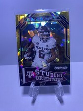 2023 Panini Prizm Draft Picks Devon Achane Gold Cracked Ice Student Orientation