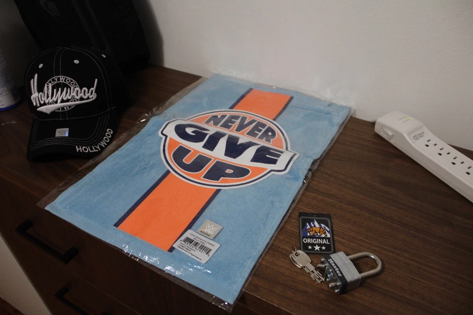 Wwe Authentic John Cena Light Blue/Orange Never Give Up Rally Towel - Image 2 of 4