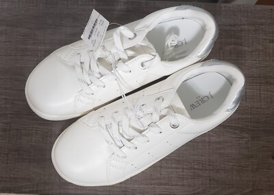 Nwt J. Crew/Crewcuts Sneakers White With lavendar Detail Size 4 Girls 
