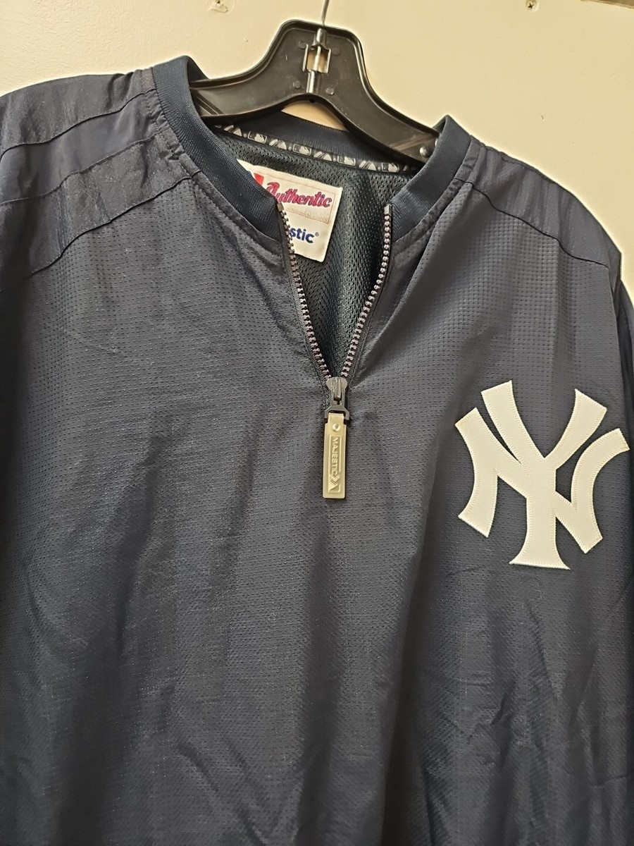 Majestic Authentic Collection Quarter Zip Mens Size Xl Navy Blue