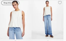 Madewell Sleeveless Crewneck Bubble Top White Size M NU852