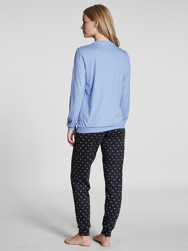 Pigiama donna Calida polsini pigiama lungo biancheria da notte 43829 cotone*OFFERTA - Foto 2 di 6