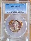 1957 WASHINGTON QUARTER  MS65 PCGS