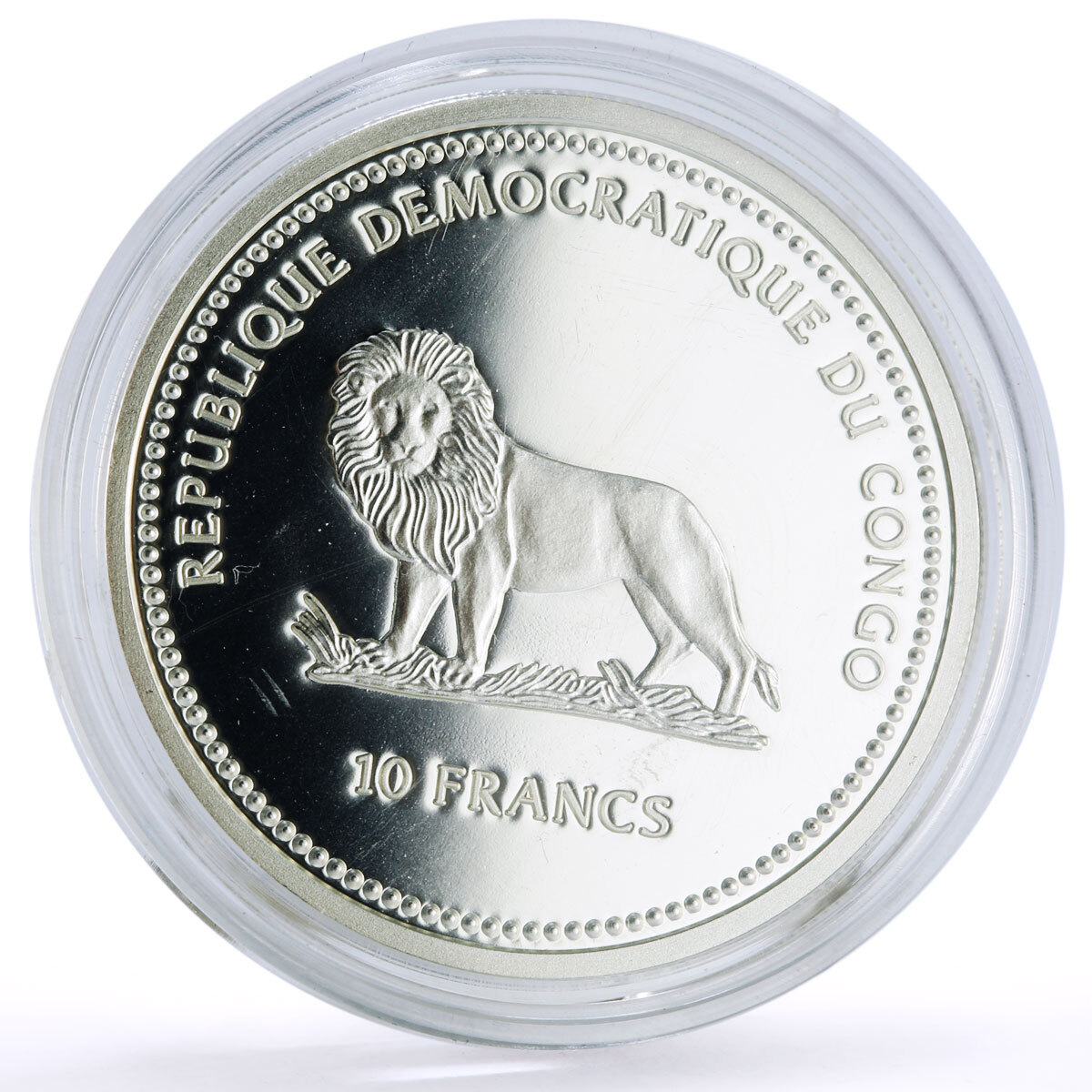 Congo 10 francs Protection Wildlife Green Parrot Fauna Hologram