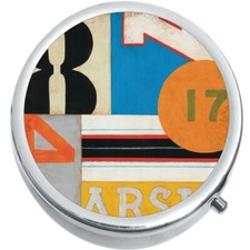 Abstract Numbers Medicine Vitamin Compact Pill Box
