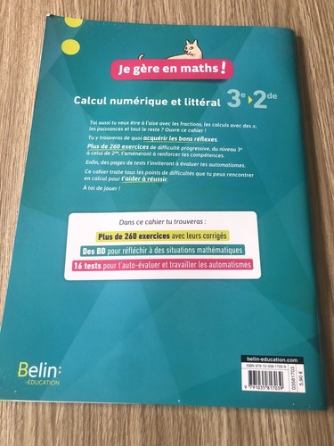 LIVRE CALCUL NUMÉRIQUE ET LITTÉRAL MATHEMATIQUES 3EME À LA 2NDE SECONDE LYCÉE - Picture 3 of 3