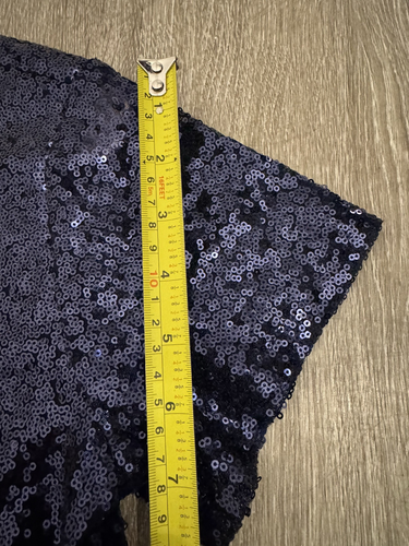 LULUS Light Up the Night Navy Sequin Shift Dress Size Small NEW - Picture 11 of 13