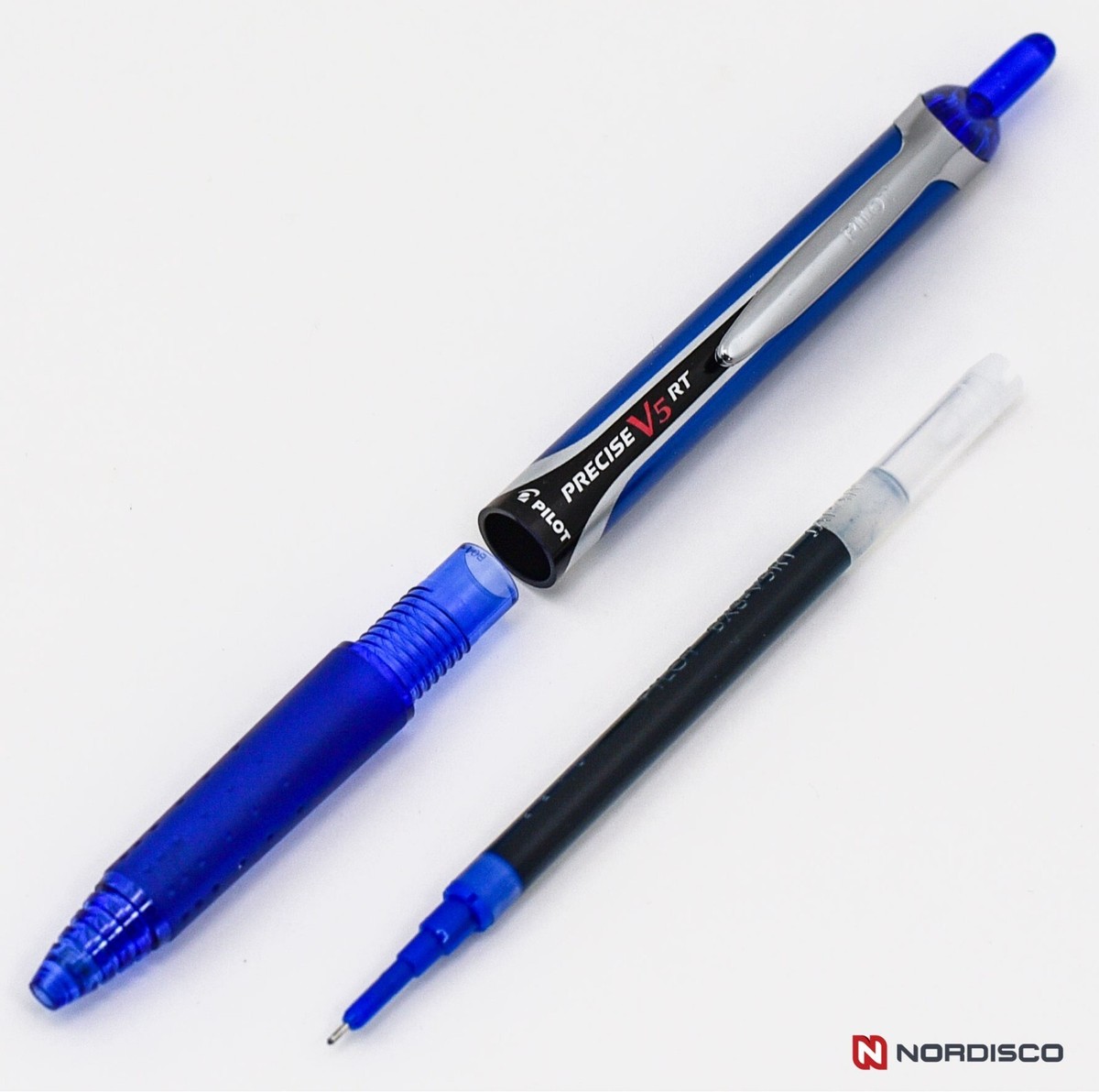Pilot Precise V5 RT, 3 Pens With 4 Packs of Refills, Blue Ink, 0.5