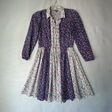 Tommy Hilfiger Women's Dress Size 6 Blue Flowers Soft Cotton Flowy Fast Ship