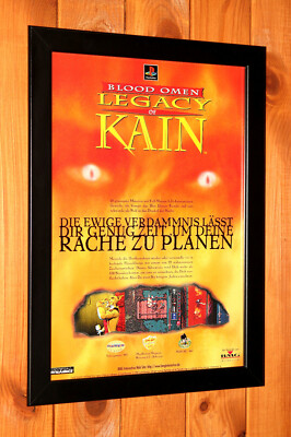 1996 Blood Omen Legacy of Kain PS1 Mini Werbeblatt Gerahmt Poster / Ad Framed