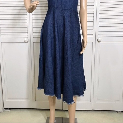 NWT Sisley Lightweight Denim Color Chambray Blue Dress Size 4 - Picture 3 of 15