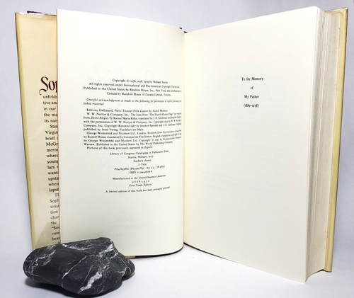 Sophie's Coice William Styron 1979 First Edition First Printing HC$DJ - Picture 4 of 12