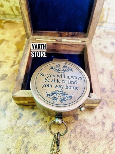 Antique Vintage Brass Pocket Compass Brass Nautical Compass Marine Compass Gift - 第 3/6 張圖片