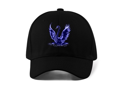 Beautiful Dark Night Swan DTF Printed Logo Baseball Cap Dad Hat Unisex - Picture 3 of 4