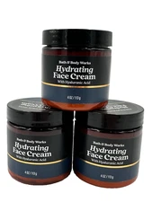 Bath & Body Works LOT of 3 Essentials Men's Hydrating Face Cream Hyaluronic 4 oz