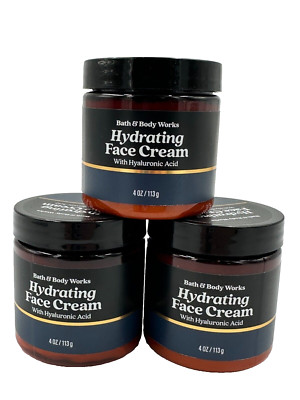 NEW Bath & Body Works Lot of 3 Essentials Hydrating Face Cream Hyaluronic 4 oz