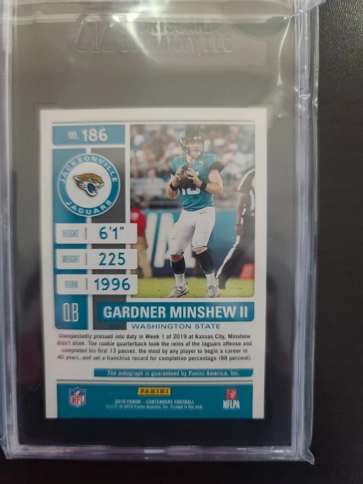 2019 Panini Contenders Gardner Minshew II Rookie TICKET AUTO SCG 10 Raiders - Image 2 of 2