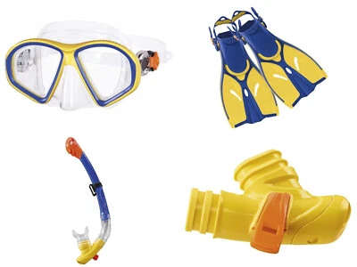 CRIVIT ABC Kinder und Damen Tauch und Schnorchelset Tauchmaske Schnorchel ABC Set 32-37