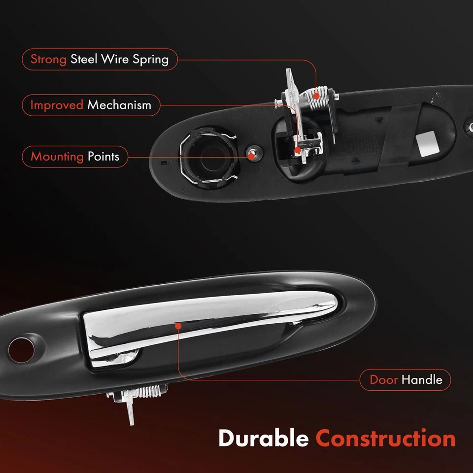 Driver dianteiro cromado + maçaneta externa preta para carro Lincoln Town 2003-2011 - Imagem 4 de 4