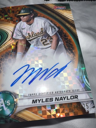2024 Bowman’s Best Autograph Orange Variety 18/25 MYLES NAYLOR #B24-MN - Picture 8 of 8