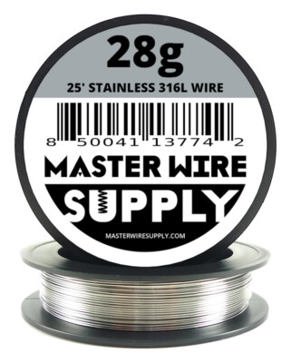 MWS - Stainless Steel 316L - 25 ft - 28 Gauge - Round Wire