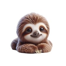Wall decal sticker sloth 3D wall sticker 18x18 cm large