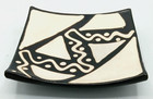 Chulucanas Peru Trinket Dish Plate Brown/Black Cream Ceramic Hand Painted