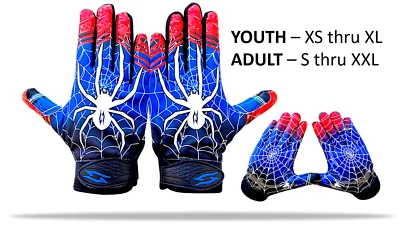SCALE WEAR Spider Football Receiver Gloves Sticky Tacky Pro Grip Be a Jester not a Villain