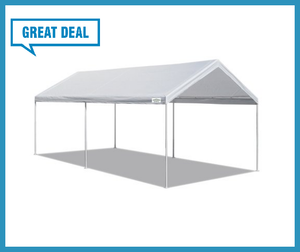 White Heavy Duty Canopy Tent 10 X 20 Ft Steel Carport Portable Car