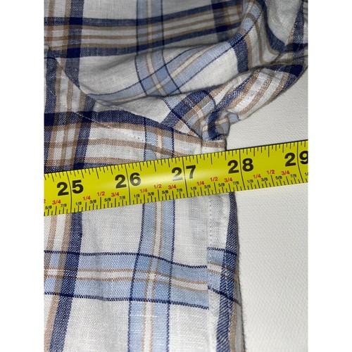 Brooks Brothers Shirt Mens XXL All Irish Linen Plaid Button Down Casual Preppy - Picture 9 of 11