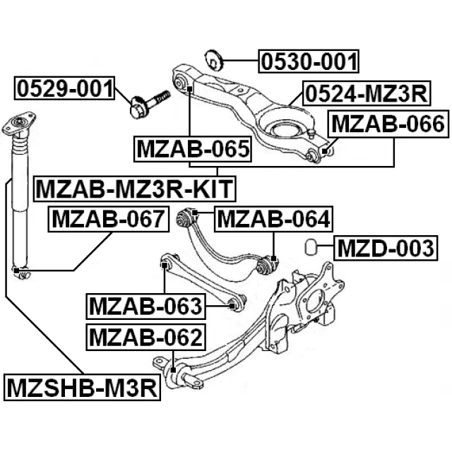 Rear Spring Pan Control Arms Fits Ford Focus C-MAX Mazda 3 C30 S40 X2 Pair - Image 2 of 3