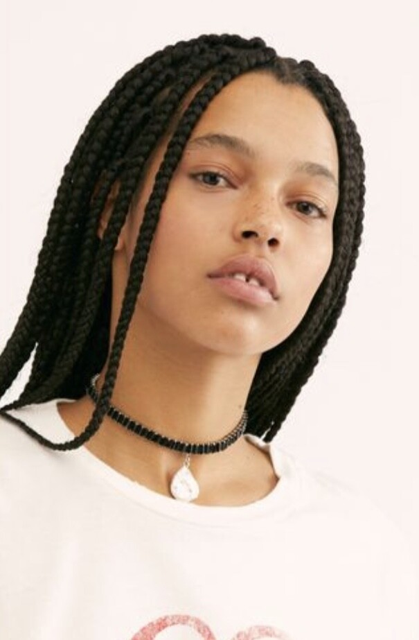  Колье-чокер Free People Серебристого цвета с черным кристаллом и пресноводным жемчугом NWT