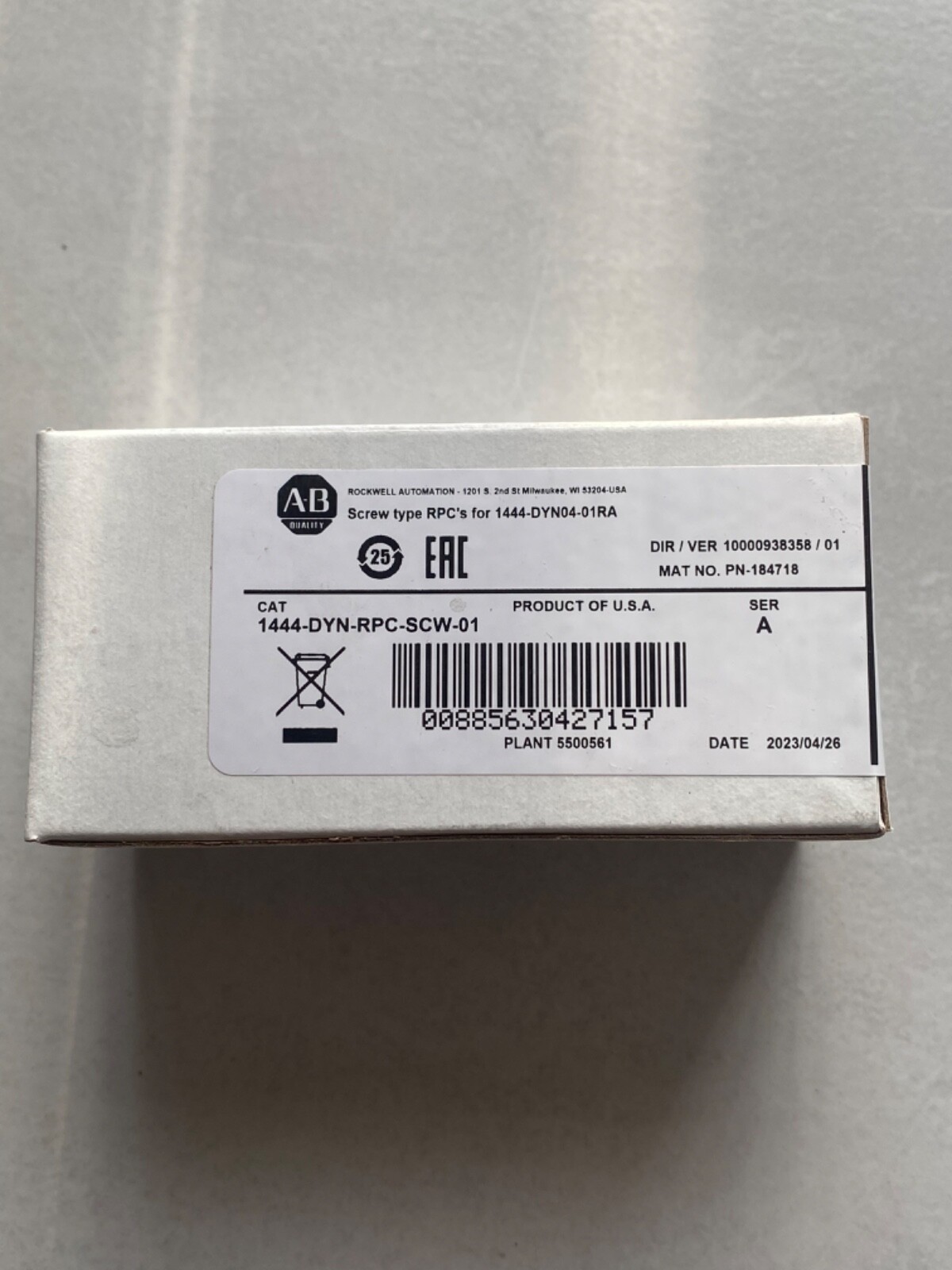 Prise 1444-DYN-RPC-SCW-01 SER A pour maintenance des modules 1444