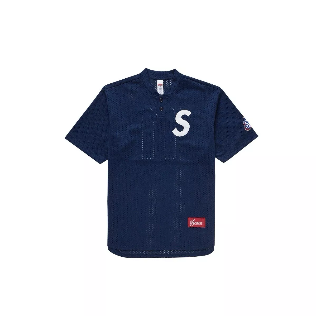 Maillot de baseball EN MAIN Supreme S logo Henley bleu marine taille : XL