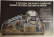 1975 Print Ad Bell Telephone System Links 114 Million One Bell System