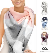 Damen Strickschal kariert Karo XXL Wollschal Oversized Winterschal Autiga®