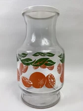 VINTAGE ANCHOR HOCKING ORANGE JUICE CARAFE / PITCHER With Lid
