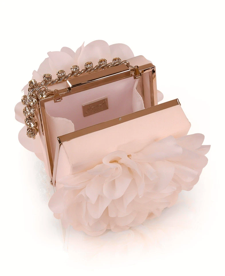 Badgley Mischka Jewel Handle Blush Pink Peony Flower Evening Clutch Bag - NWT - Image 3 of 4